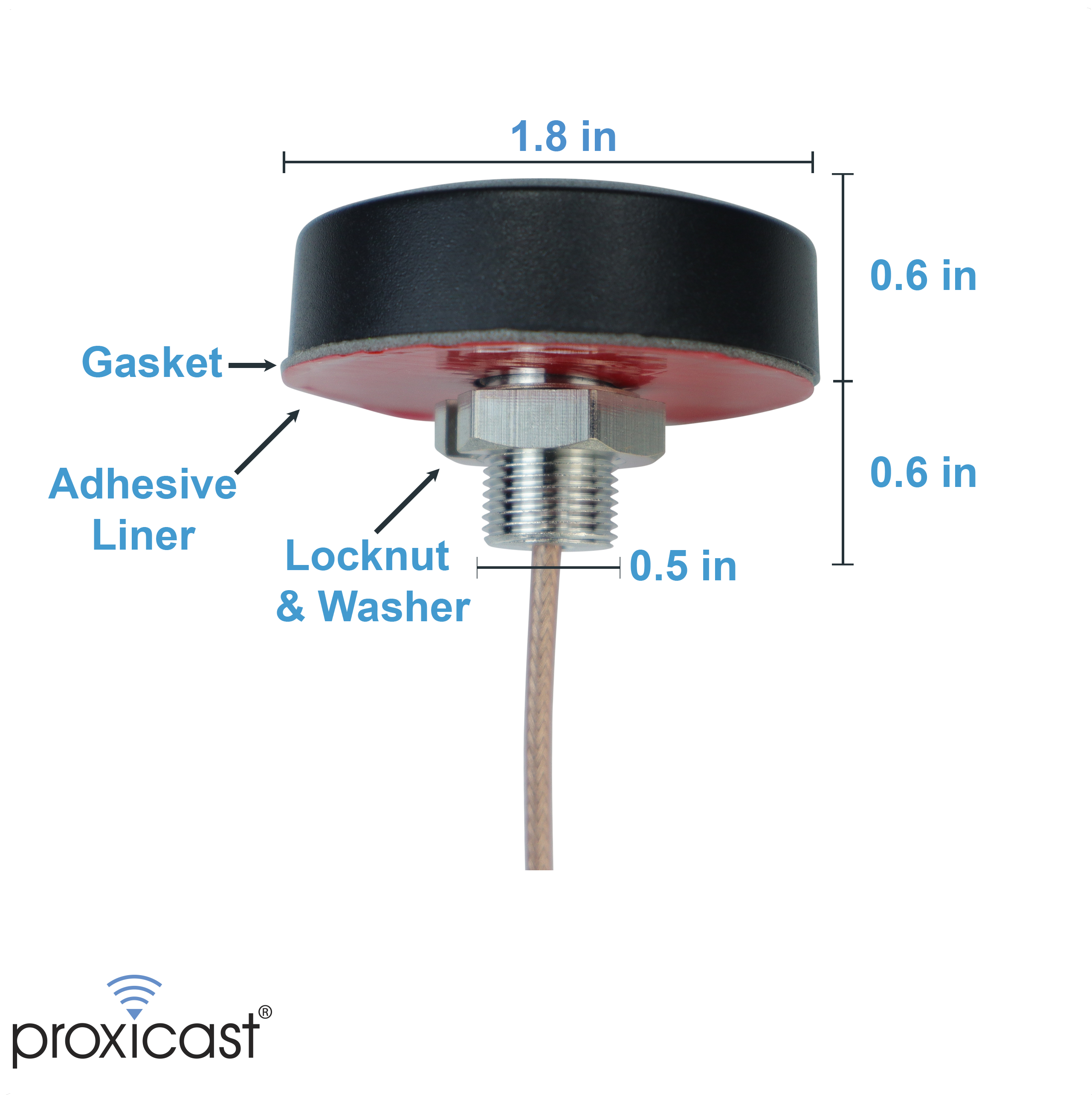 Proxicast - Ultra Low-Profile Wi-Fi Omni-Directional 2 dBi Screw