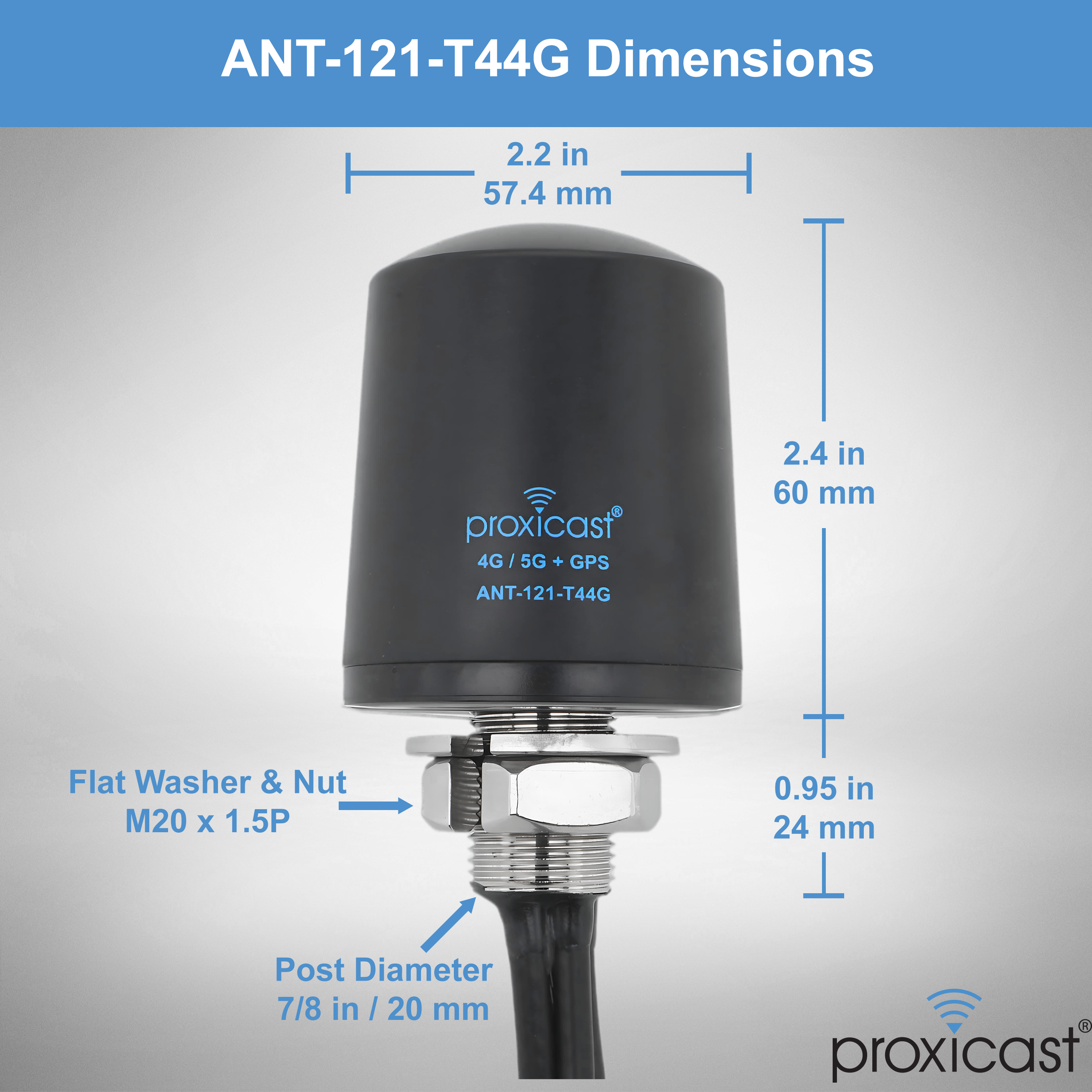 Proxicast 5-in-1 Combo 4x4 MIMO 4G/5G + GPS Low-Profile Omni