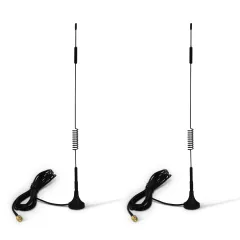 Proxicast 6.5~8 dBi 12.6" External Magnetic Loaded Coil Antenna for Cisco, Cradlepoint, Netgear, Novatel, Pepwave, MoFi, Digi, Sierra & other 3G/4G/LTE routers & modems with SMA connectors (2 Pack)