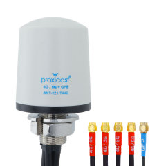 Proxicast Pro-Grade 5-in-1 Combo Antenna - 4x4 MIMO 5G + GPS - Vandal Resistant Low Profile Omnidirectional Hole Mount, Color: White, Cable Length: 6 ft