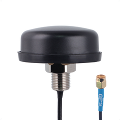 Proxicast Active/Passive GPS Antenna SMA - Through-Hole Screw Mount Puck Style with Straight SMA Connector on 3 ft Coax Lead - 28 dB LNA, GPS Cable Length: 3 ft lead - SMA Male