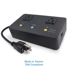 MSNSwitch2 Internet Enabled IP Remote Power Switch with Reboot - Control via Smartphone App, Cloud Service, Web Browser or API - 2 Independent AC Power Outlets (Model UIS-722T), MSNSwitch Variants: TAA Compliant