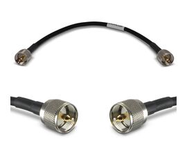 Proxicast Ultra Flexible PL259 Male - PL259 Male Low Loss 50 Ohm Coax Cable Jumper Assembly for CB/UHF/VHF/Shortwave/HAM/Amateur Radio Equipment and Antennas, Cable Length: 1 ft