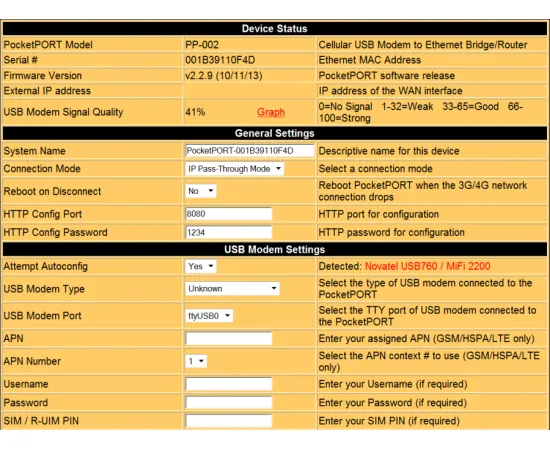 PocketPORT 2 User Interface
