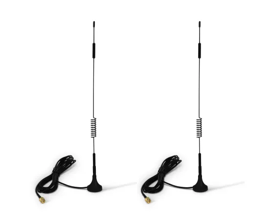 Proxicast 6.5~8 dBi 12.6" External Magnetic Loaded Coil Antenna for Cisco, Cradlepoint, Netgear, Novatel, Pepwave, MoFi, Digi, Sierra & other 3G/4G/LTE routers & modems with SMA connectors (2 Pack)