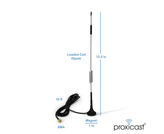Proxicast 6.5~8 dBi 12.6" External Magnetic Loaded Coil Antenna for Cisco, Cradlepoint, Netgear, Novatel, Pepwave, MoFi, Digi, Sierra & other 3G/4G/LTE routers & modems with SMA connectors (2 Pack), 2 image