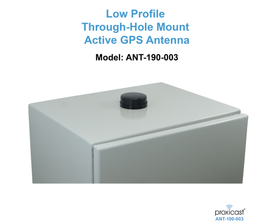 Proxicast Active/Passive GPS Antenna - Through Hole Screw Mount Puck Style with Right Angle SMA Connector on 20 inch Coax Lead - 28 dB LNA, 2 image