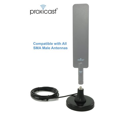 Proxicast Premium Extra Large 3-Inch Magnetic Antenna Base (SMA Jack / TS9 Plug) - 6.5 ft Coax Lead - Connect 3G/4G/LTE SMA Antennas to TS9 Modems/Hotspot - Nighthawk, Velocity, Jetpack, etc., 2 image