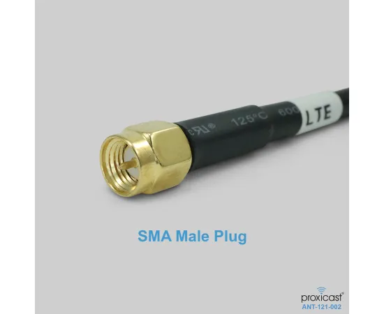 Proxicast Vandal Resistant Low Profile 4G/5G Omni-Directional Antenna - 3-6 dBi Gain - Fixed Mount - 10 ft Coax Lead - For Cisco, Cradlepoint, Digi, Novatel, Pepwave, Proxicast, Sierra Wireless, and others, # Elements: SISO - 1 lead, 5 image