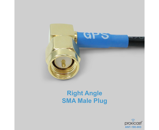 Proxicast Active/Passive GPS Antenna - Through Hole Screw Mount Puck Style with Right Angle SMA Connector on 20 inch Coax Lead - 28 dB LNA, 5 image