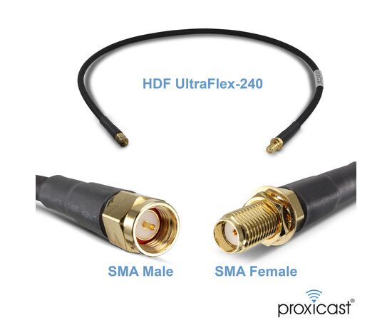 Proxicast 2 ft Ultra Flexible SMA Male to SMA Female Low Loss 50 Ohm Coax Jumper Cable/Antenna Lead Extender for 3G/4G/LTE/Ham/ADS-B/GPS/RF Radio Use (Not for TV or WiFi), 2 image