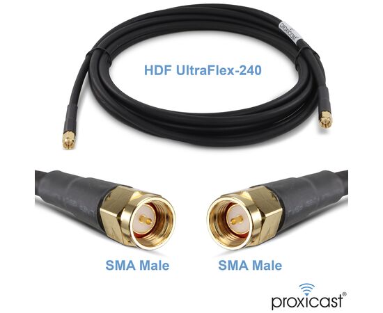 Proxicast Ultra Flexible SMA Male - SMA Male Low Loss Coax Jumper Cable for 3G/4G/LTE/Ham/ADS-B/GPS/RF Radios & Antennas (Not for TV or WiFi) - 50 Ohm, Length: 12 ft, 2 image