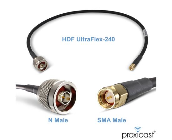Proxicast Ultra Flexible SMA Male - N Male Low Loss Coax Jumper Cable for 3G/4G/LTE/Ham/ADS-B/GPS/RF Radios & Antennas (Not for TV or WiFi) - 50 Ohm, Length: 2 ft, 2 image