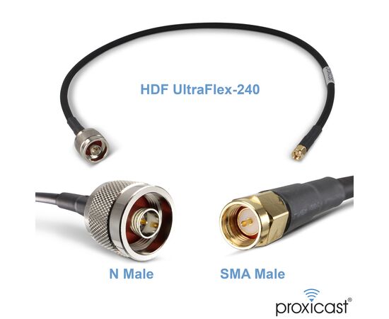 Proxicast Ultra Flexible SMA Male - N Male Low Loss Coax Jumper Cable for 4G/LTE/5G/Ham/ADS-B/GPS/RF Radios & Antennas (Not for TV or WiFi) - 50 Ohm, Length: 2 ft, 2 image