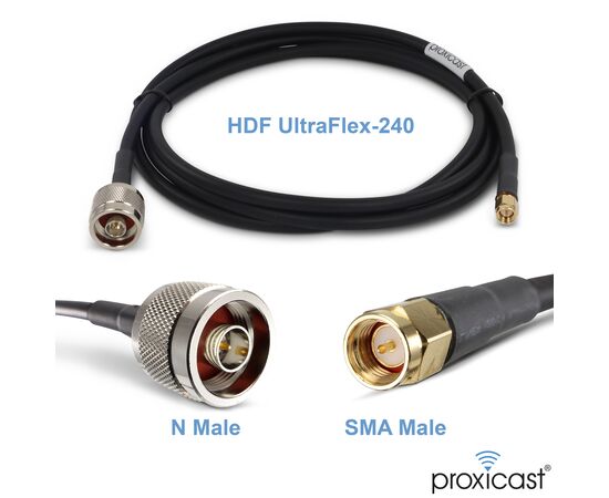 Proxicast Ultra Flexible SMA Male - N Male Low Loss Coax Jumper Cable for 3G/4G/LTE/Ham/ADS-B/GPS/RF Radios & Antennas (Not for TV or WiFi) - 50 Ohm, Length: 6 ft, 2 image