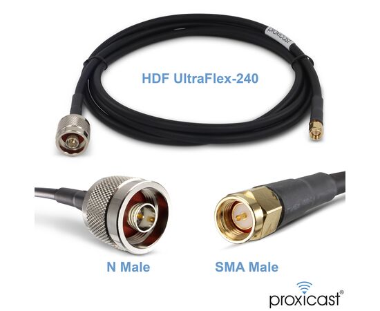 Proxicast Ultra Flexible SMA Male - N Male Low Loss Coax Jumper Cable for 4G/LTE/5G/Ham/ADS-B/GPS/RF Radios & Antennas (Not for TV or WiFi) - 50 Ohm, Length: 6 ft, 2 image