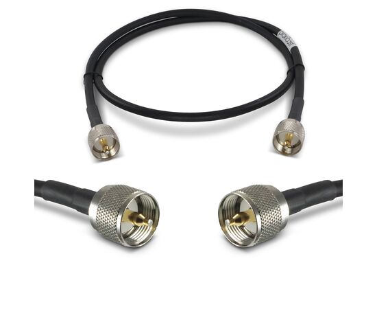 Proxicast Ultra Flexible PL259 Male - PL259 Male Low Loss 50 Ohm Coax Cable Jumper Assembly for CB/UHF/VHF/Shortwave/HAM/Amateur Radio Equipment and Antennas, Cable Length: 3 ft
