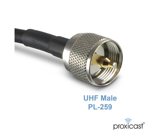 Proxicast Ultra Flexible PL259 Male - PL259 Male Low Loss 50 Ohm Coax Cable Jumper Assembly for CB/UHF/VHF/Shortwave/HAM/Amateur Radio Equipment and Antennas, Cable Length: 2 ft, 3 image