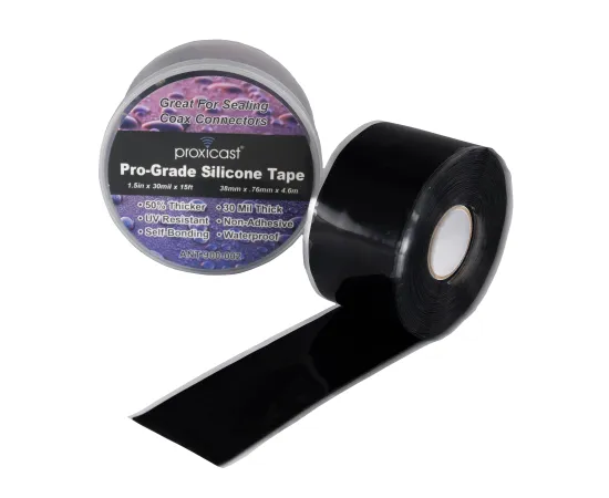 Proxicast Pro-Grade Extra Strong Weatherproof Self-Bonding 30mil Silicone Sealing Tape For Coax Connectors (1.5" x 15' roll), Color: Black