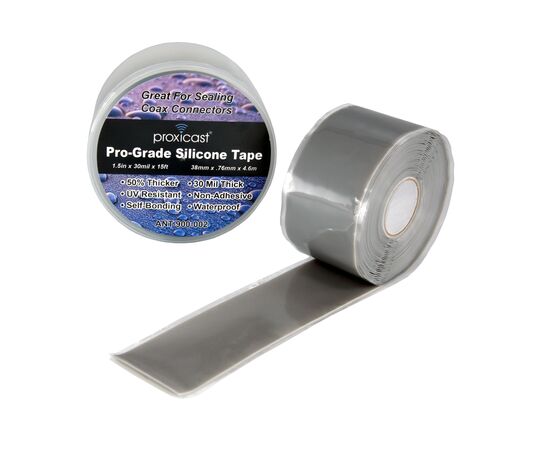 Proxicast Pro-Grade Extra Strong Weatherproof Self-Bonding 30mil Silicone Sealing Tape For Coax Connectors (1.5" x 15' roll), Color: Grey