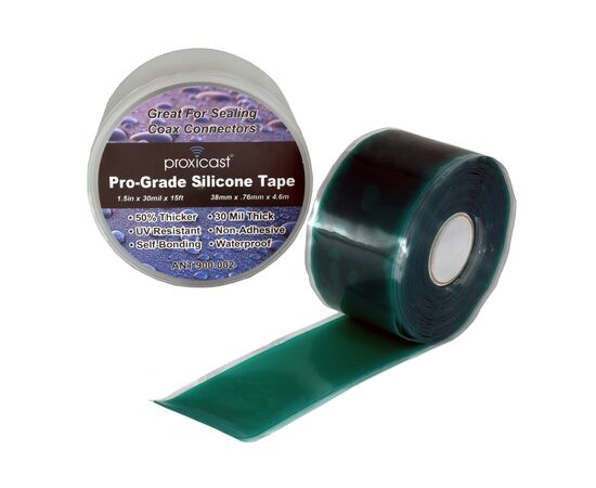 Proxicast Pro-Grade Extra Strong Weatherproof Self-Bonding 30mil Silicone Sealing Tape For Coax Connectors (1.5" x 15' roll), Color: Green