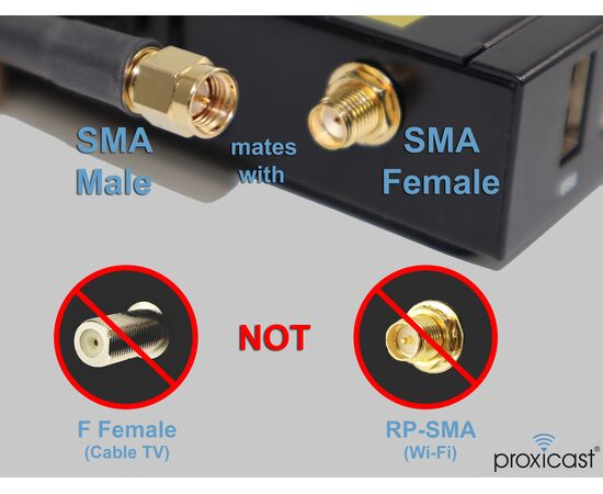 Proxicast Low-Loss Coax Extension Cable (50 Ohm) - SMA Male to N Male - for 4G/LTE/5G/Ham/ADS-B/GPS/RF Radio to Antenna or Surge Arrester Use (Not for TV or WiFi), Length: 50 ft (CFD 400), 9 image
