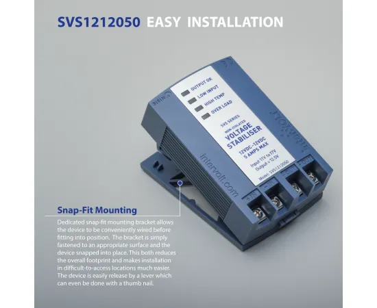 interVOLT Rugged 12V/5A (62W) DC Voltage Stabilizer / Regulator / Power Conditioner - Non-Isolated Heavy Duty Switchmode (Model SVS1212050), 4 image