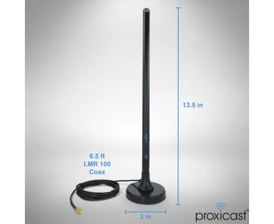 Proxicast 5-8 dBi 4G/5G External Magnetic High Gain Cell Antenna Compatible with Cisco, Cradlepoint, Netgear, Pepwave, MoFi, Digi, Sierra and Other Routers & Modems with SMA Connectors, 3 image