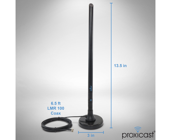 Proxicast 8 dBi 4G/5G External Magnetic High Gain Cell Antenna Compatible with AT&T Nighthawk M6 / MR6110 & MR6500, M5 / MR5200, M1 / MR1100, Verizon 8800L & Any Hotspot with TS9 connectors, 3 image