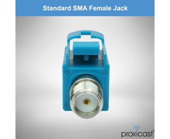 Proxicast FAKRA Z to SMA Female Interseries Adapter - Waterblue Universal Compatibility for AM/FM, Satellite Radio, GPS, 4G/5G Cellular, Bluetooth and Other SMA Coax Cables, 3 image