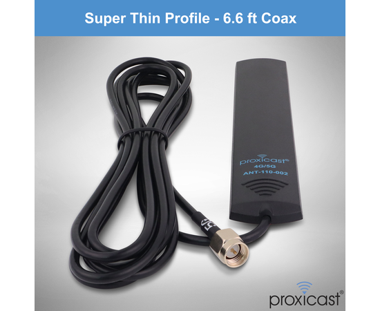 Proxicast 4G / 5G 3.5 dBi Omni-Directional Adhesive Mount Low Profile Flat Antenna - 6.6 ft Lead - Compatible with Cisco, Cradlepoint, Digi, MoFi, Pepwave, Sierra Wireless and Many Others (2-Pack for MIMO), Mounting Style: Adhesive Mount - SMA Connectors, Cable Length: 6.6 feet, 2 image