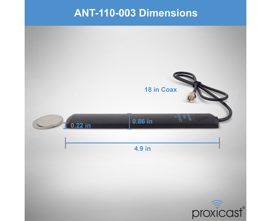 Proxicast 4G / 5G 3.5 dBi Omni-Directional Adhesive Mount Low Profile Flat Antenna - 18 inch Lead - Compatible with Cisco, Cradlepoint, Digi, MoFi, Pepwave, Sierra Wireless and Many Others (2-Pack for MIMO), Mounting Style: Adhesive Mount - SMA Connectors, Cable Length: 18 inches, 4 image