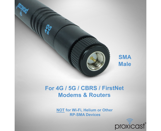 Proxicast 8 dBi High-Gain 4G/5G Omnidirectional Modem/Router Antenna - Compatible with Cisco, Cradlepoint, Netgear, Novatel, Pepwave, MoFi, Digi, Sierra and Others with SMA connectors, 2 image