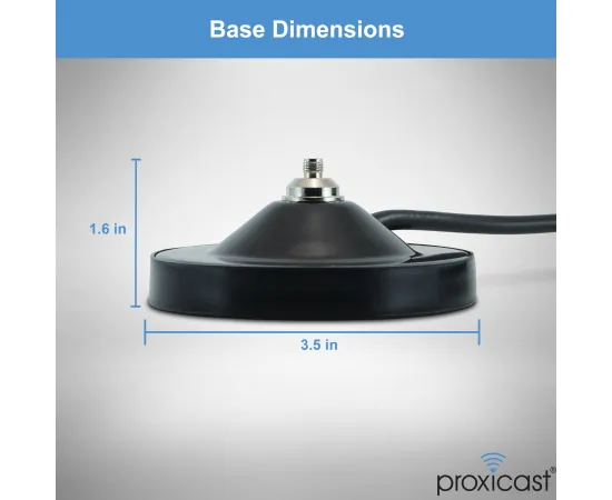 Proxicast Pro-Grade 3.5-Inch Magnetic Antenna Base (SMA Jack/SMA Plug + TS9 Adapter) - 6.5 Foot Coax Lead - for 4G/5G Cellular, Ham, ADS-B, GPS Antennas, 3 image