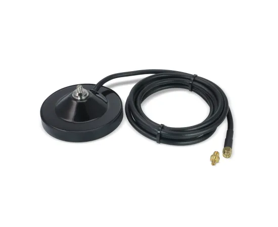 Proxicast heavy-duty 3.5-inch magnetic antenna base with 6.5 ft low-loss coax for SMA and TS9 cellular and GPS antennas.