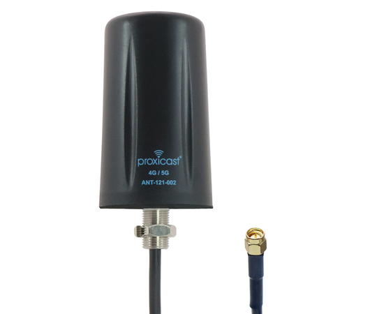 Proxicast Vandal Resistant Low Profile 4G/5G Omni-Directional Antenna - 3-6 dBi Gain - Fixed Mount - 10 ft Coax Lead - For Cisco, Cradlepoint, Digi, Novatel, Pepwave, Proxicast, Sierra Wireless, and others, # Elements: SISO - 10 ft lead
