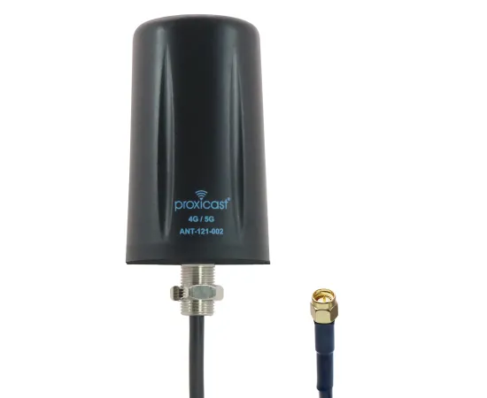 Proxicast Vandal Resistant Low Profile 4G/5G Omni-Directional Antenna - 3-6 dBi Gain - Fixed Mount - 10 ft Coax Lead - For Cisco, Cradlepoint, Digi, Novatel, Pepwave, Proxicast, Sierra Wireless, and others, # Elements: SISO - 1 lead