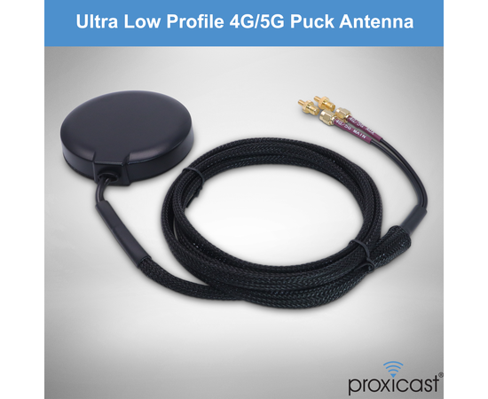 Proxicast Ultra Low Profile MIMO 4G / 5G Omni-Directional Magnetic/Adhesive Mount Antenna for Verizon, AT&T, T-Mobile Modems & Routers with SMA or TS9 External Antenna Jacks, Mounting Style: Surface Mount - SMA Connectors + TS9 Adapters, 8 image