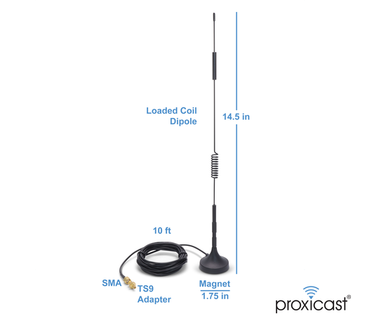 Proxicast 4G/5G External Magnetic Antenna - 7 dBi Loaded Coil with SMA & TS9 Connectors Compatible with AT&T Nighthawk, Verizon Jetpack, Cradlepoint, Pepwave, MoFi, Digi, Sierra and others - 2 Pack, 5 image