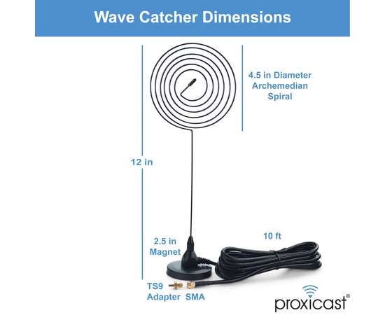 Proxicast 4G/5G Wideband Spiral Magnetic Antenna 6-8 dBi with SMA & TS9 Connectors Compatible with AT&T Nighthawk, Verizon Jetpack, Cradlepoint, Pepwave, MoFi, Digi, Sierra and others - 2 Pack, 6 image