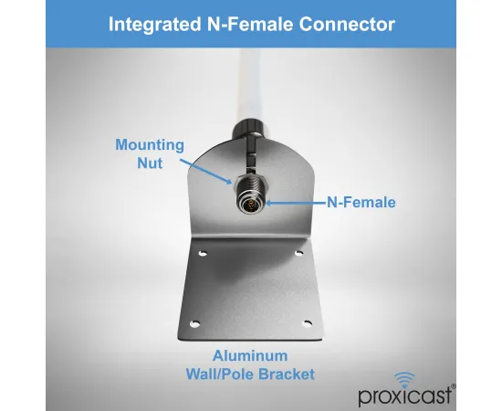 Proxicast 10 dBi High Gain 4G / LTE, 5G Omni-Directional Pole/Wall Fixed Mount Fiberglass Outdoor Antenna for Verizon, AT&T, T-Mobile & Other Cellular Networks, 2 image