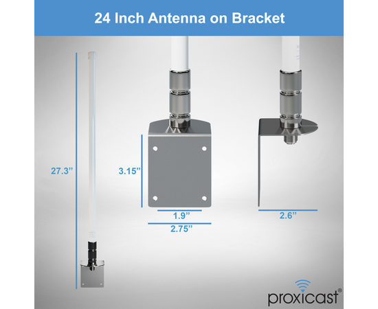 Proxicast 10 dBi High Gain 4G / LTE, 5G Omni-Directional Pole/Wall Fixed Mount Fiberglass Outdoor Antenna for Verizon, AT&T, T-Mobile & Other Cellular Networks, 3 image