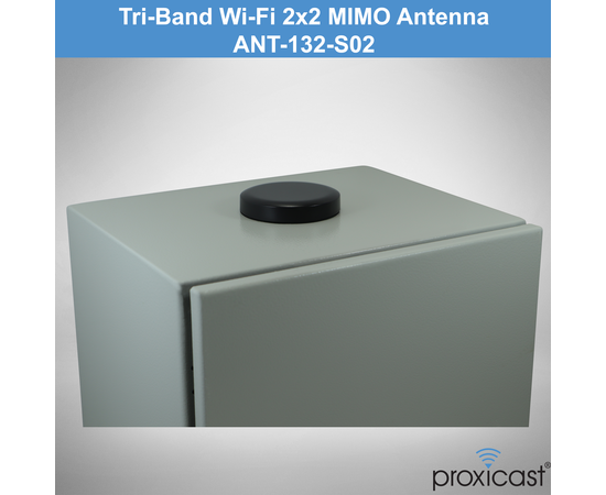 Proxicast Ultra Low Profile Triple Band Wi-Fi MIMO Puck Antenna for All Wi-Fi Frequencies (2.4, 5.8, 6 GHz) - Through Hole Screw Mount - 3 ft Coax Lead w/RP-SMA, 2 image