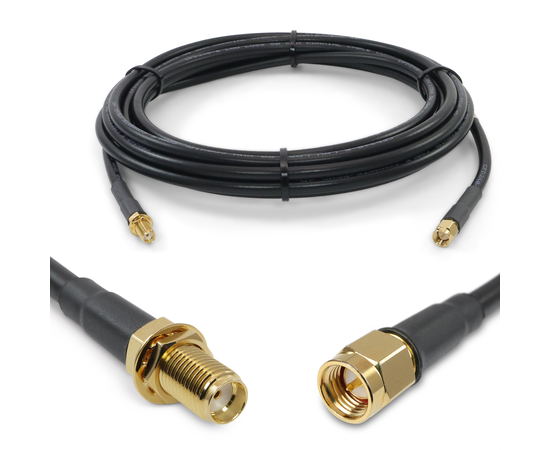 Proxicast Low-Loss Coax Extension Cable (50 Ohm) - SMA Male to SMA Female - Antenna Lead Extender for 5G/4G/LTE/Ham/ADS-B/GPS/RF Radio Use (Not for TV or WiFi), Length: 15 ft (CFD 240)