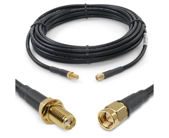 Proxicast Low-Loss Coax Extension Cable (50 Ohm) - SMA Male to SMA Female - Antenna Lead Extender for 5G/4G/LTE/Ham/ADS-B/GPS/RF Radio Use (Not for TV or WiFi), Length: 25 ft (CFD 240)