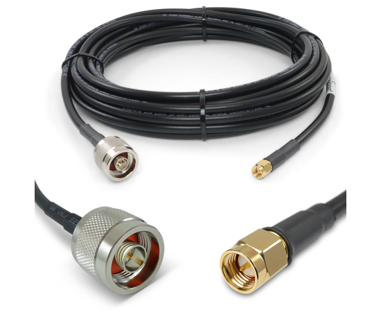 Proxicast Low-Loss Coax Extension Cable (50 Ohm) - SMA Male to N Male - for 4G/LTE/5G/Ham/ADS-B/GPS/RF Radio to Antenna or Surge Arrester Use (Not for TV or WiFi), Length: 25 ft (CFD 240)