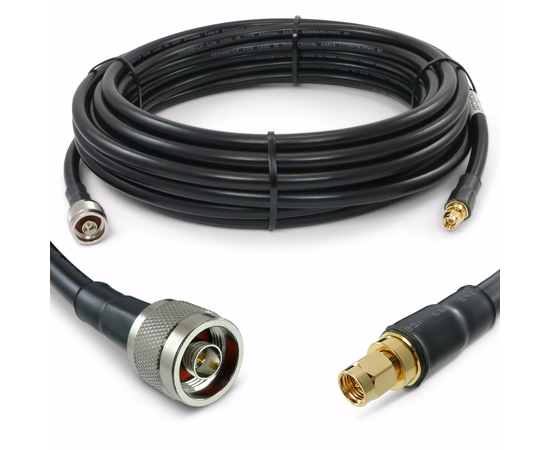 Proxicast Low-Loss Coax Extension Cable (50 Ohm) - SMA Male to N Male - for 4G/LTE/5G/Ham/ADS-B/GPS/RF Radio to Antenna or Surge Arrester Use (Not for TV or WiFi), Length: 36 ft (CFD 400)