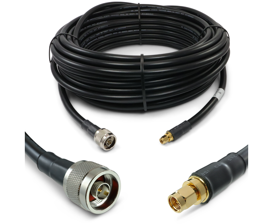 Proxicast Low-Loss Coax Extension Cable (50 Ohm) - SMA Male to N Male - for 4G/LTE/5G/Ham/ADS-B/GPS/RF Radio to Antenna or Surge Arrester Use (Not for TV or WiFi), Length: 75 ft (CFD 400)
