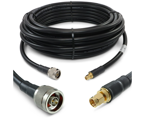 Proxicast Low-Loss Coax Extension Cable (50 Ohm) - SMA Male to N Male - for 4G/LTE/5G/Ham/ADS-B/GPS/RF Radio to Antenna or Surge Arrester Use (Not for TV or WiFi), Length: 50 ft (CFD 400)