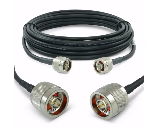 Proxicast Low-Loss Coax Jumper Cable (50 Ohm) - N-Male to N-Male - Radio to Surge Arrestor or Antenna, Cable Length: 25 ft (CFD 240)